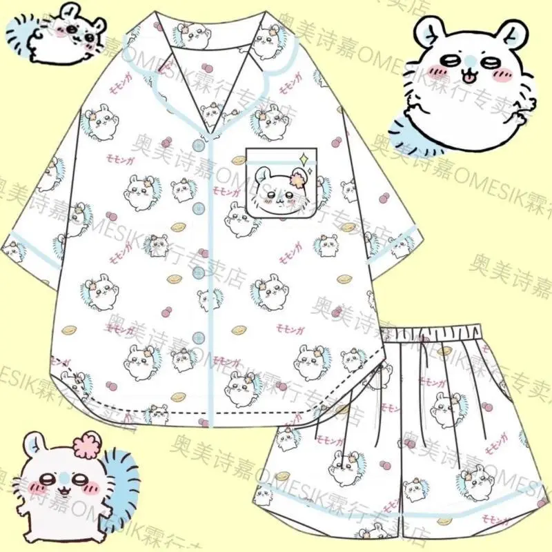 Kawiai 2026 Cartoon Chiikawa Momonga Sweet Home Pajamas Anime Suit Loungewear Sweet Can Be Worn Outside Gifts for Girls