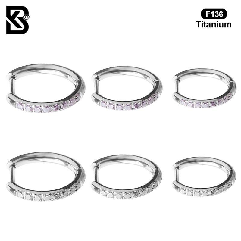 Titanium Alloy Anti-Allergy Cartilage Earrings, Diamond Hinge Nose Septum Ring, Small Thin Ear Bone Studs, Unisex Piercing Jewelry Gift