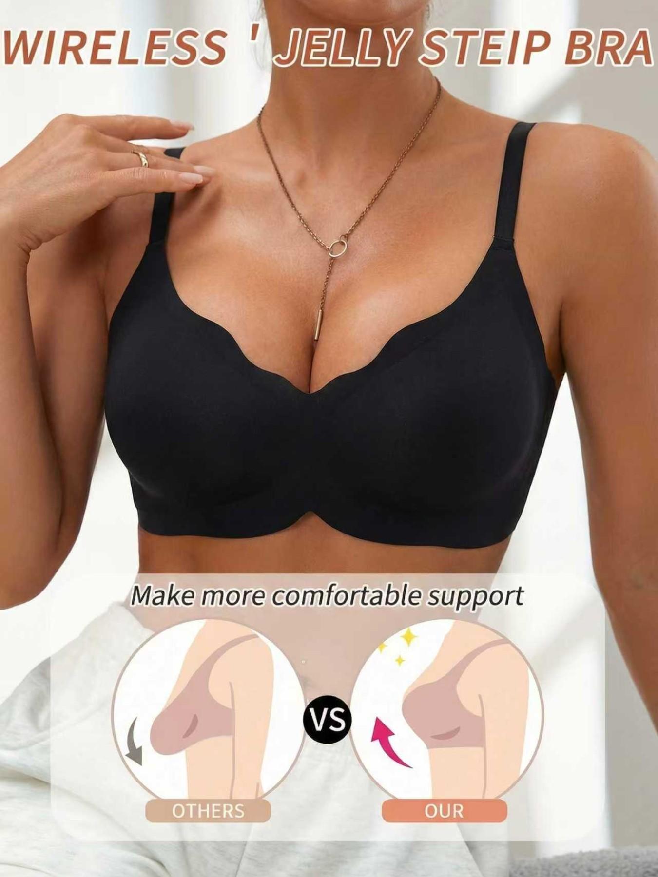 High-Quality No Underwire Bra, Seamless Wireless, Comfortable Jelly Pad, Adjustable Straps, Trendy Bralette for Women, Full Coverage, Max Support