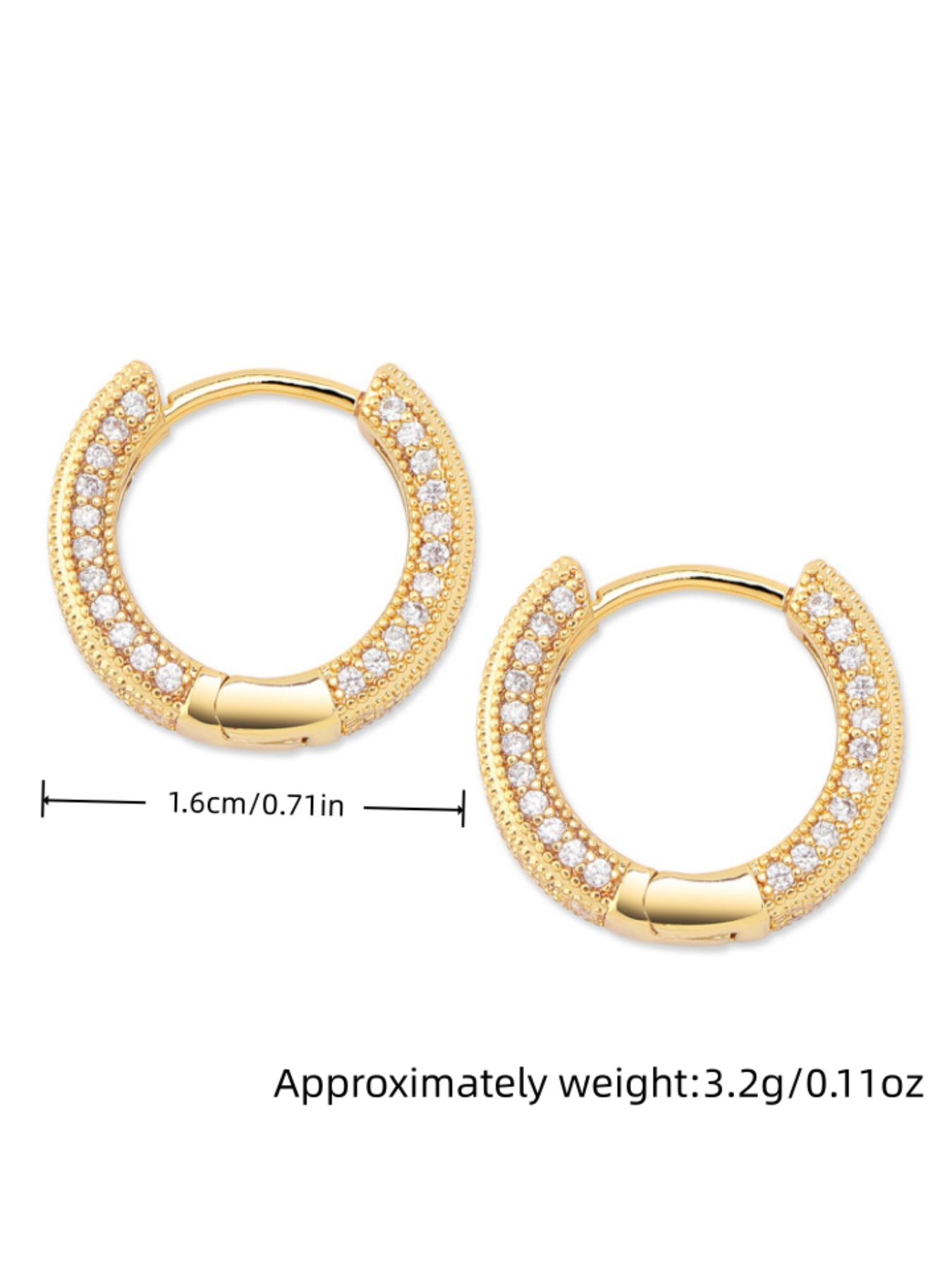 Huggie Hoop Earrings for Women, Full Pave Zircon, 14K Gold Plated & Silver Tone, Daily Party Jewelry, Mother’s Day Holiday Gift