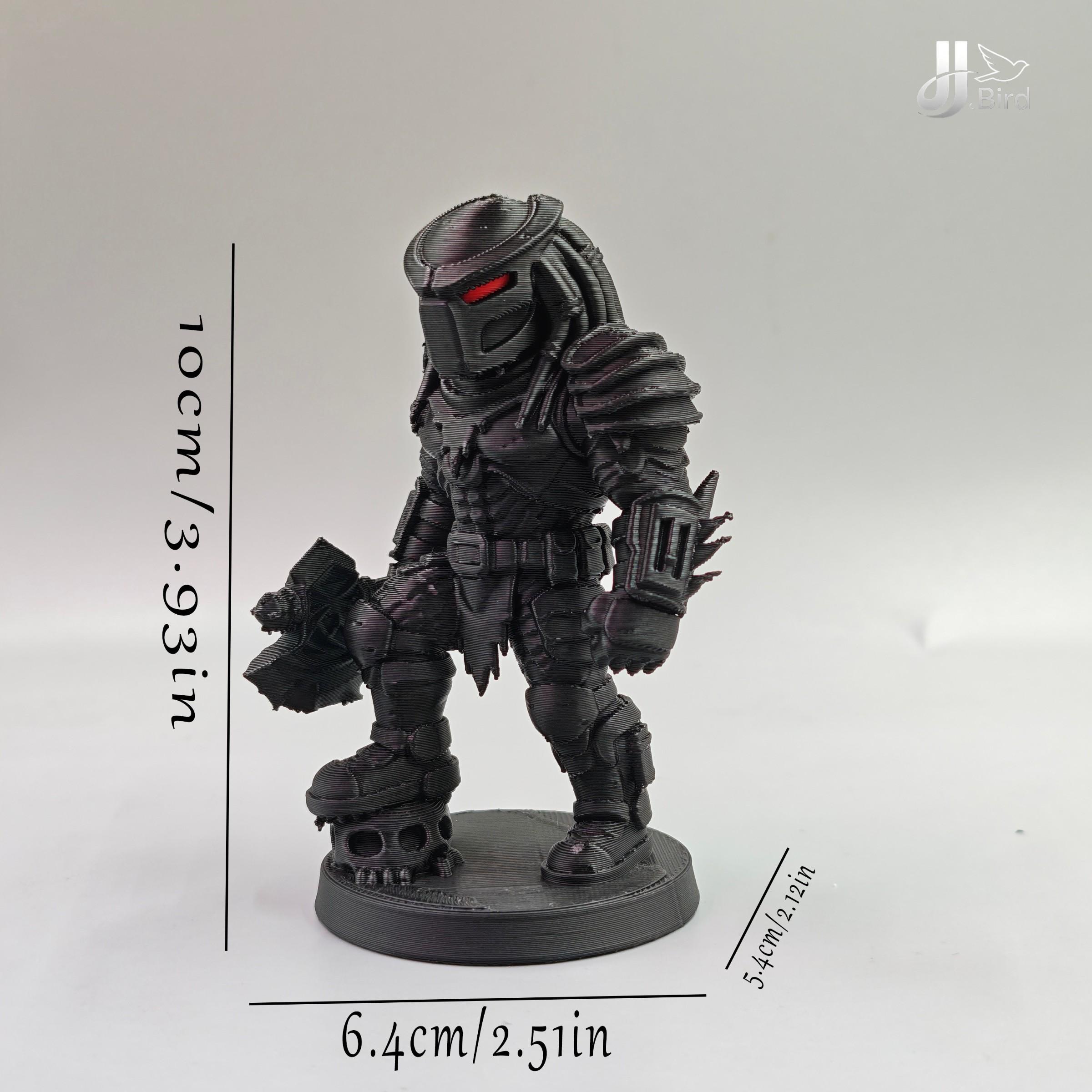 Alien Hunter Warrior Model Decoration, Collectible Figure, Home Room Bookshelf Decor, Desktop Ornament, Sci-Fi Dark Style Statue