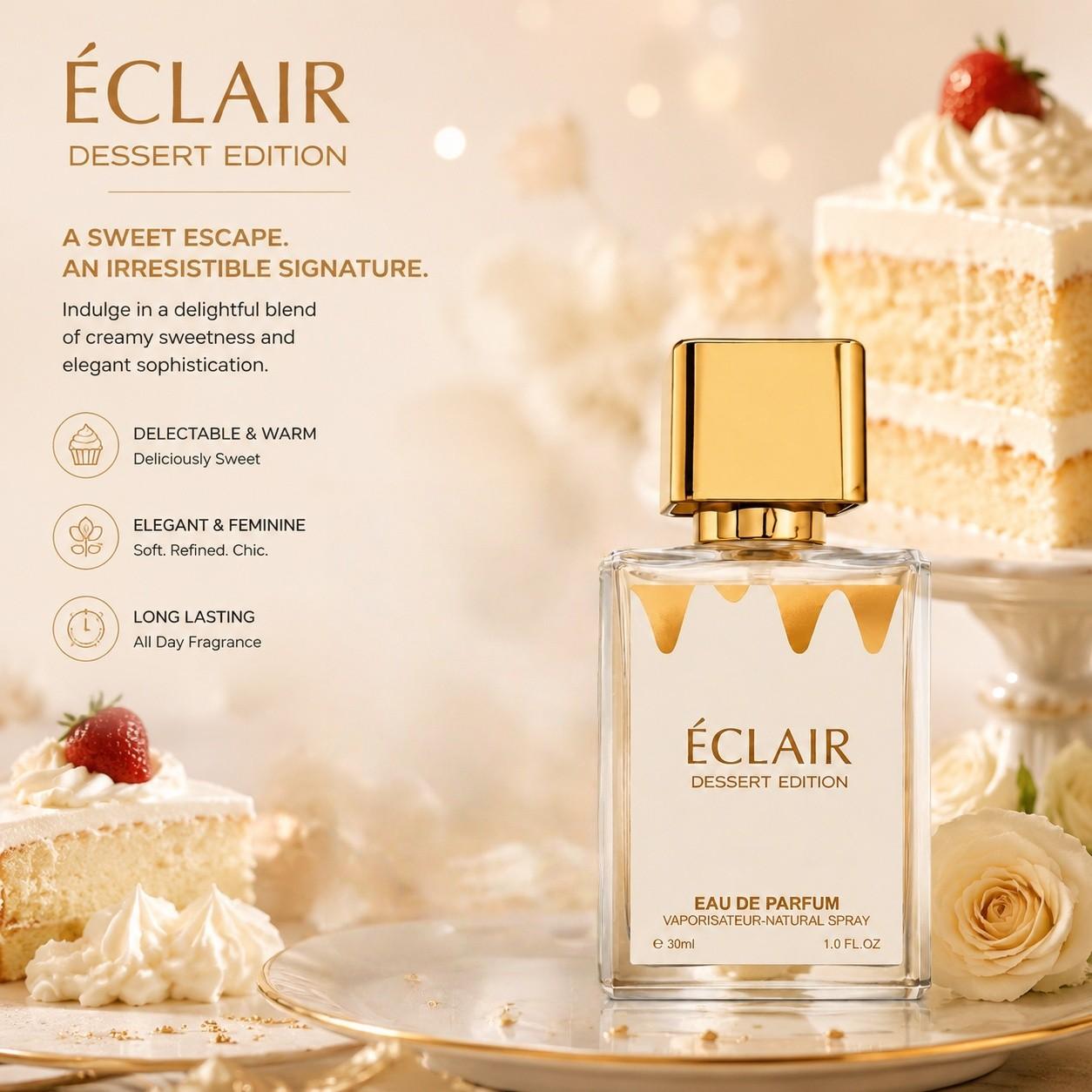 Women's Perfume, Cake Food Scent, Aromatic Chic Gourmand, Sweet Aroma, 30ML Compact Bottle, Long-Lasting Romantic Fragrance, Daily Wear Fragrance, Elegant Gift, Perfect for Daily Use