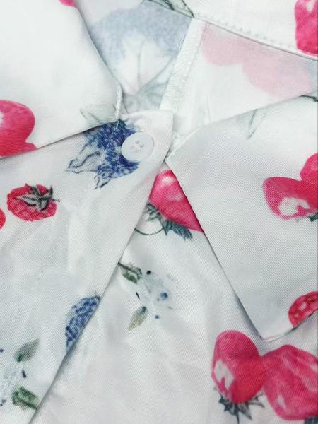 Dancing Again Women's All Over Print Pocket Shirt & Elastic Waist Pants Pyjama, Casual Comfy Button Front Drop Shoulder Collared Top & Trousers Pj Set, Pajamas, Women's Sleepwear & Loungewear for Spring & Fall, Cute Pajama Sets