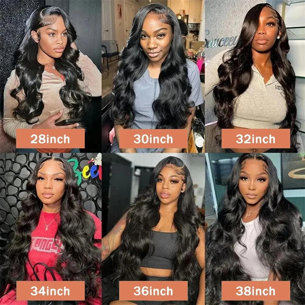 Bling Hair Body Wave 13x4/13x6 Hd Transparent Lace Front Real Hair Wigs Brazilian 30 32Inch Body Wave Lace Frontal Wig For Women