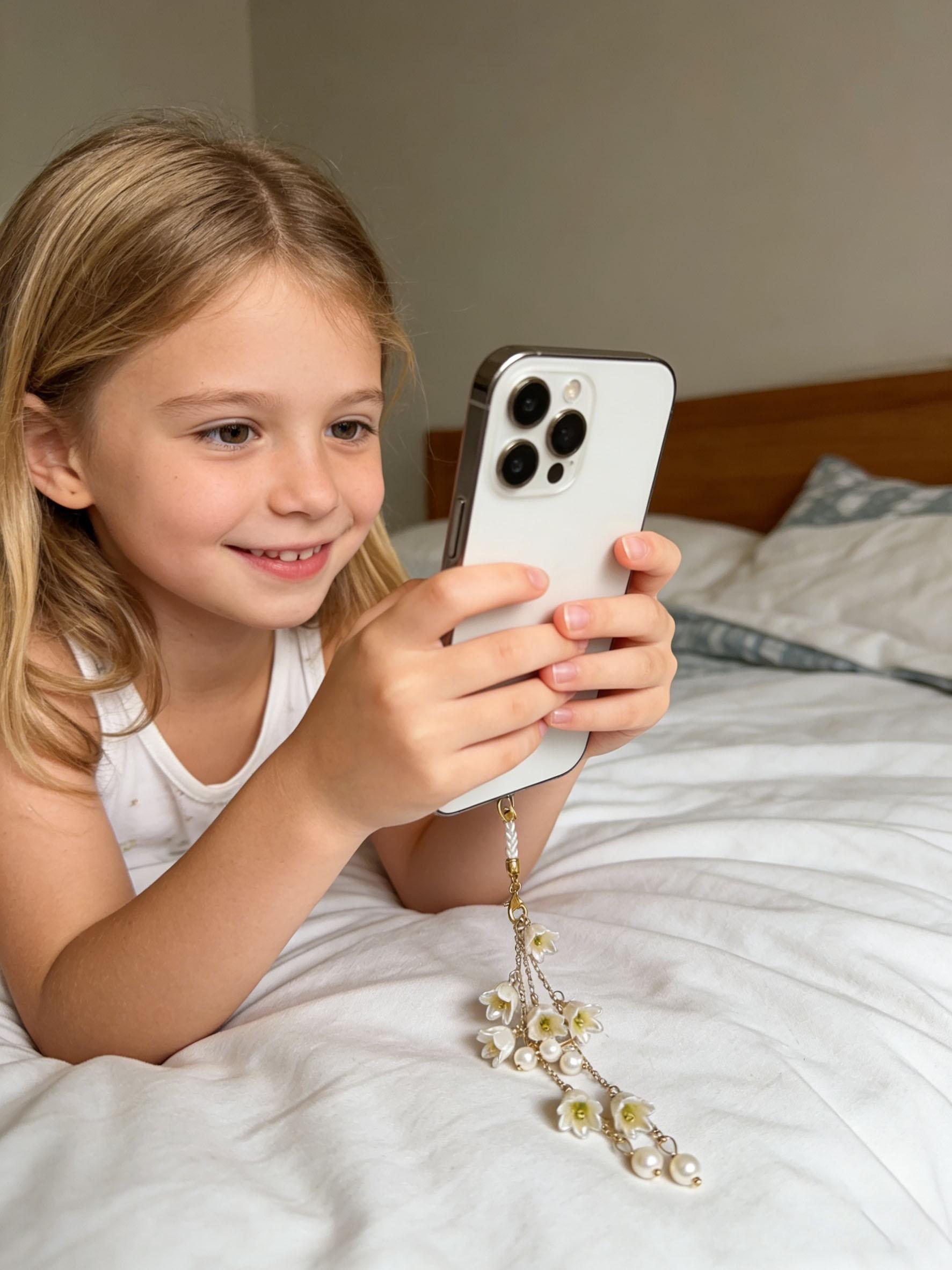 Lily Phone Strap, Elegant Floral Bag Charm, Fashionable Keychain for Cellphone Cases, Earphones, Camera Lanyard, Gift for Friends and Family