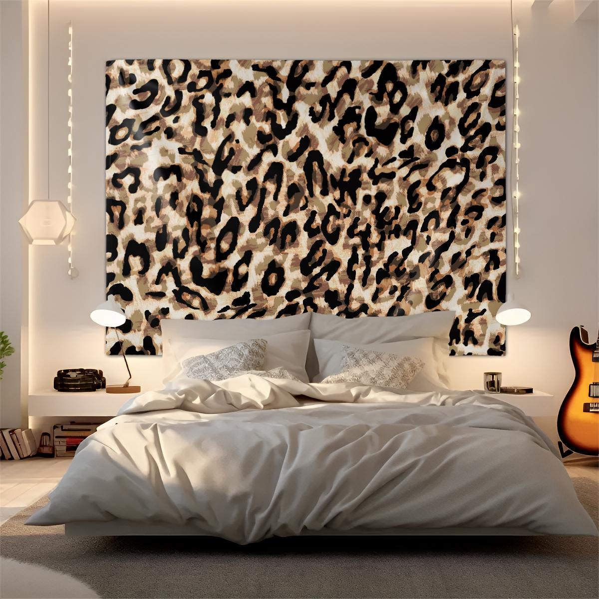Wild Texture Leopard Print Tapestry, Premium Flannel with Great Drape,  Nails Trendy Vibes as Binge-Watching Backdrop or Accent Wall Decor, Ideal Gift