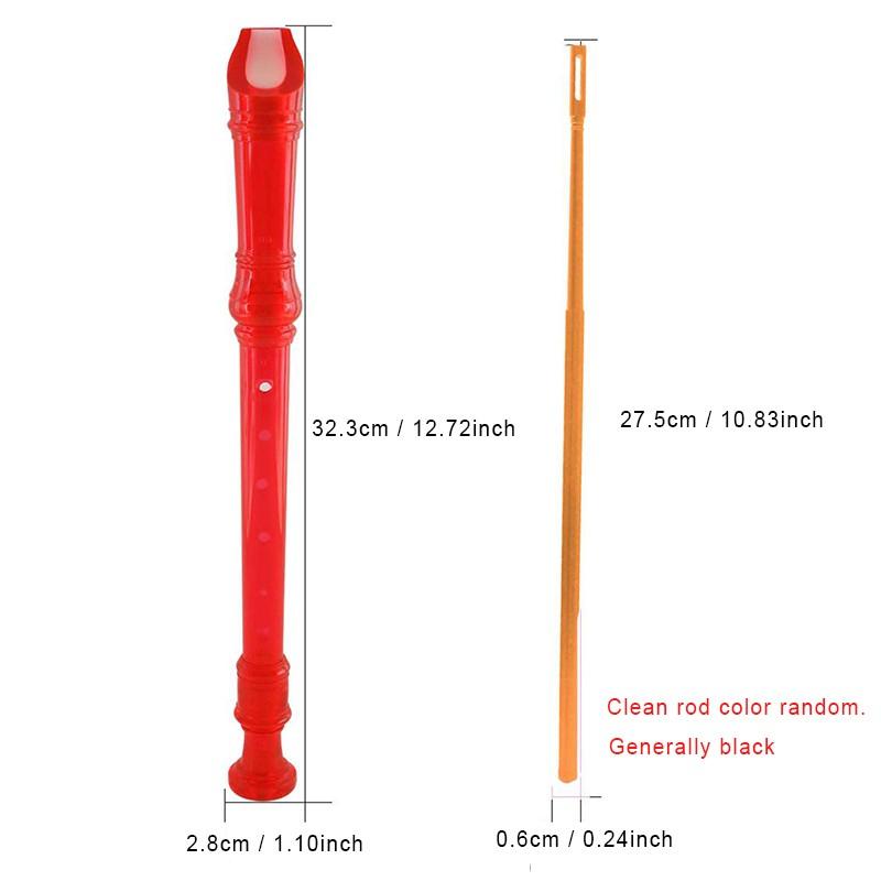 Transparent 8 Hole Recorder Flute Soprano C Key Easy Play Clear Plastic Wind Musical Instrument for Beginner Student Kids Practice School Music Teaching Classroom Daily Learning