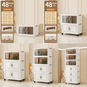 No-Install Storage Cabinet, Bedroom Baby Closet Organizer, Children Infant Clothes Plastic Foldable Storage Cabinet, Drawer
