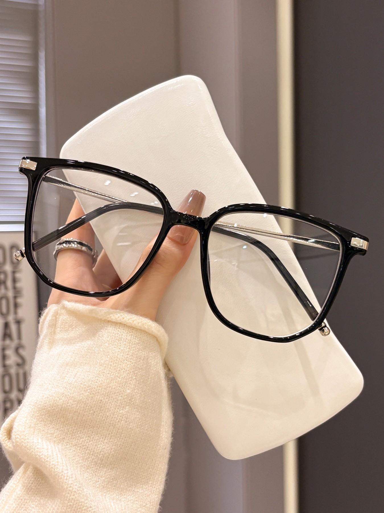 Rectangular Style Casual Women's Flat Mirror, Leopard Pattern Eyeglasses, Suitable for Office Commuting, Outdoor Leisure Activities, Fashion Accessory