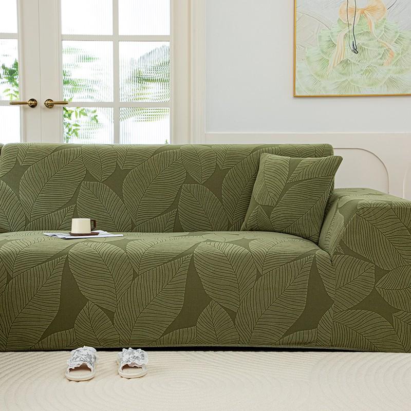 One-Stop Sofa Refresh Solution, Full-Cover Leaf Pattern Sofa Cover, Sofa Slipcover, Pet-Friendly Elastic Sofa Cover, Anti-Stain Durable, 6 Colors Available