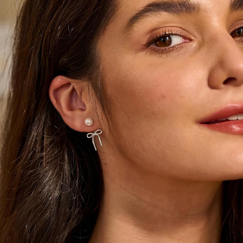 TASISO Gold Pearl Earrings for Women 14k Gold Plated Dainty Drop Pearl Earring Hypoallergenic Earrings Stud Cute Sparkly Hoop Earring Gold Jewelry for Womens funky jewelry