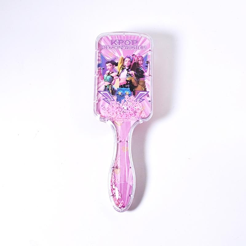 Kpop Demon Hunter Cushion Comb, High-Quality Long Handle Sofa Comb, Universal Styling Tool for Women, Cartoon Design, Hair Detangling Comb