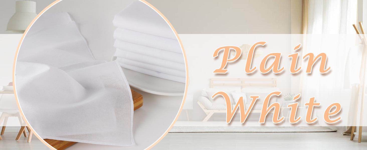 Men's Handkerchiefs 100% Soft Cotton White Hankie Hankerchieves
