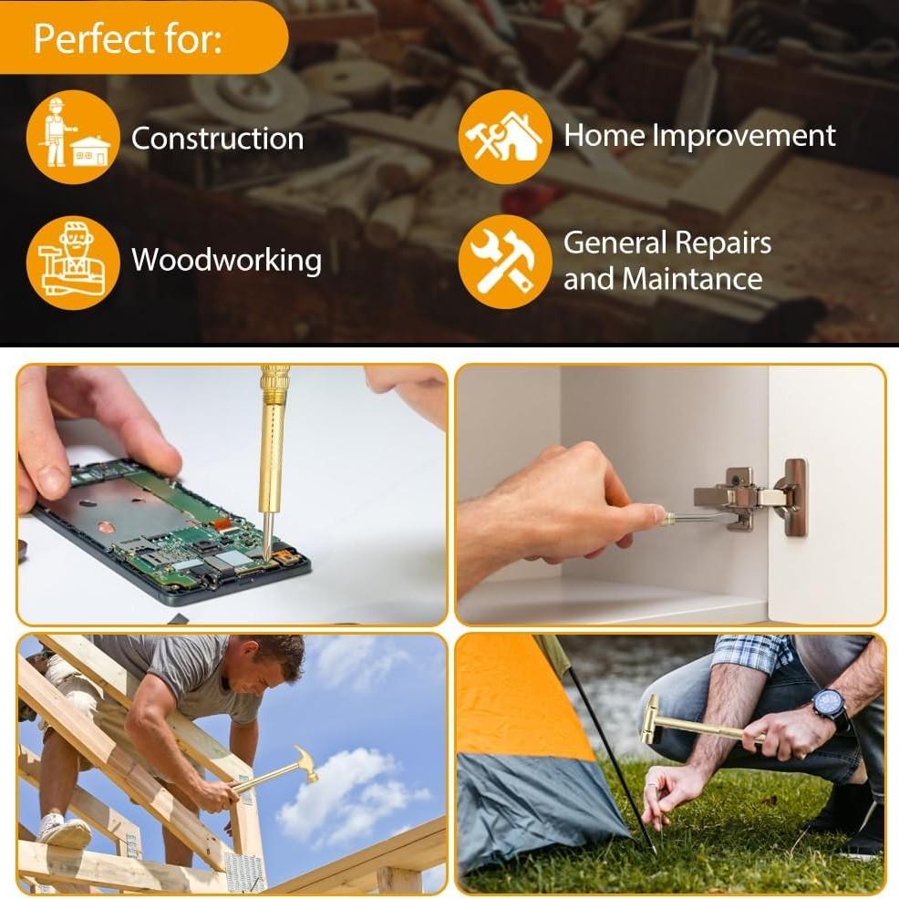 Mini Multi-Functional Hammer 6-In-1, Multitool Nut Hammer, Small Iron Hammer for Home Use, 5-In-1 Screwdriver Tool, Hand Tools, Hardware