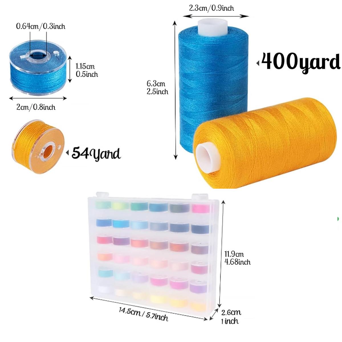 72PCS Sewing Thread Kit with 36 Prewound Bobbins, 36 Colors Polyester Thread Set, 400 Yards per Spool, Sturdy and resistant thread, Compatible with most sewing machines, for Sewing Machine & Hand Sewing, Quilting, Embroidery, Repairs, DIY Crafts