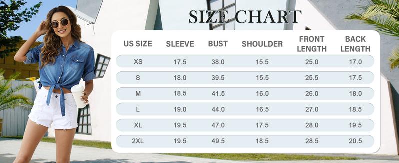 Ommig Women's  Denim Crop Top Tie Knot Shirt 3/4 Sleeve Cardigan