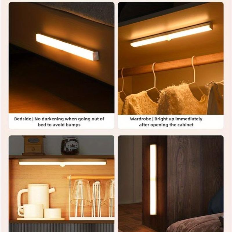 Motion Sensor Under Cabinet Light with 3000mah Rechargeable Battery, Dimmer Feature for Kitchen and Closet, Smart LED Strip Light with Adhesive Magnet