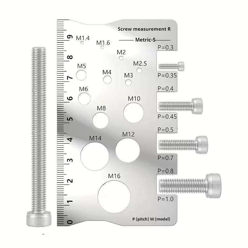 1pc Metal Solid Screw and Bolt Measuring Caliper, Durable Precision Tool for Accurate Thread and Distance Measurement, Ideal Father's Day Gift