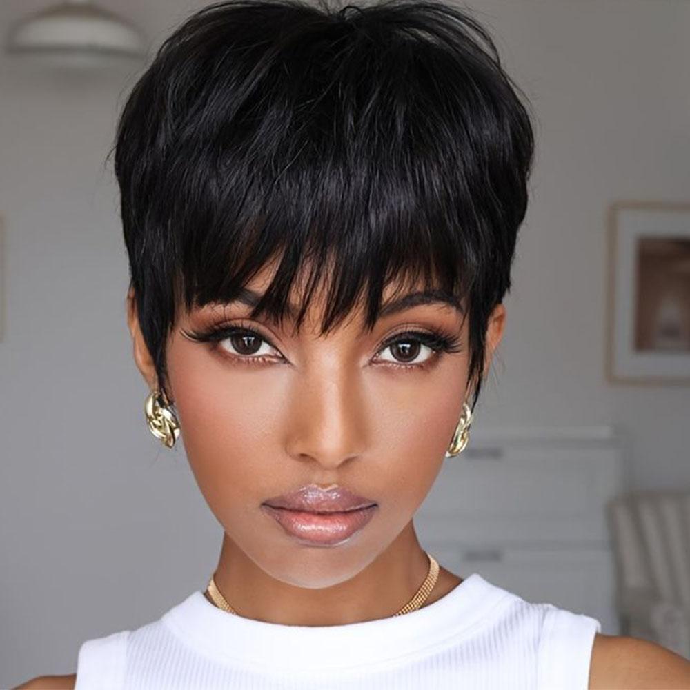 Pixie Cut Synthetic Wig for Women, 180% Density, Machine  display picture 3
