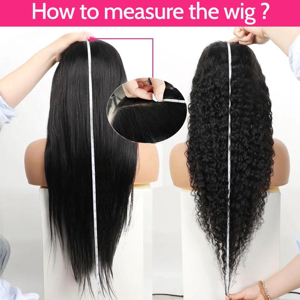 [Limited Stock]Yawawe Hair 13x6 HD Full Lace Frontal Glueless Wig Drawstring Wear Go 7x5  Glueless Wigs Brazilian Straight Pre-Cut Pre-Plucked Human Hair for Women Natural Black with free Sideburns Stickers