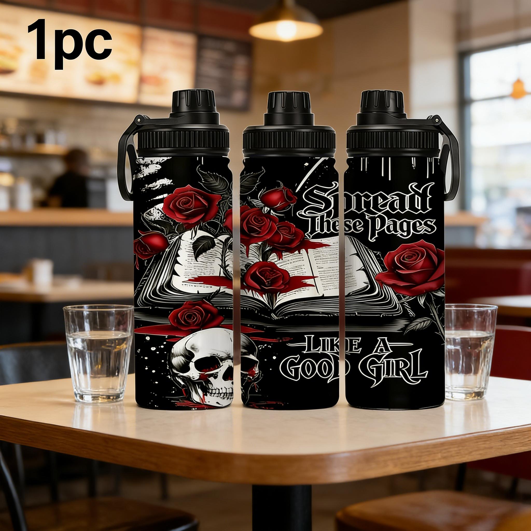 20oz Stainless Steel Insulated Water Bottle, Dark Romantic Print, Portable Cup for Car, Home, Office, Travel, Birthday Gift