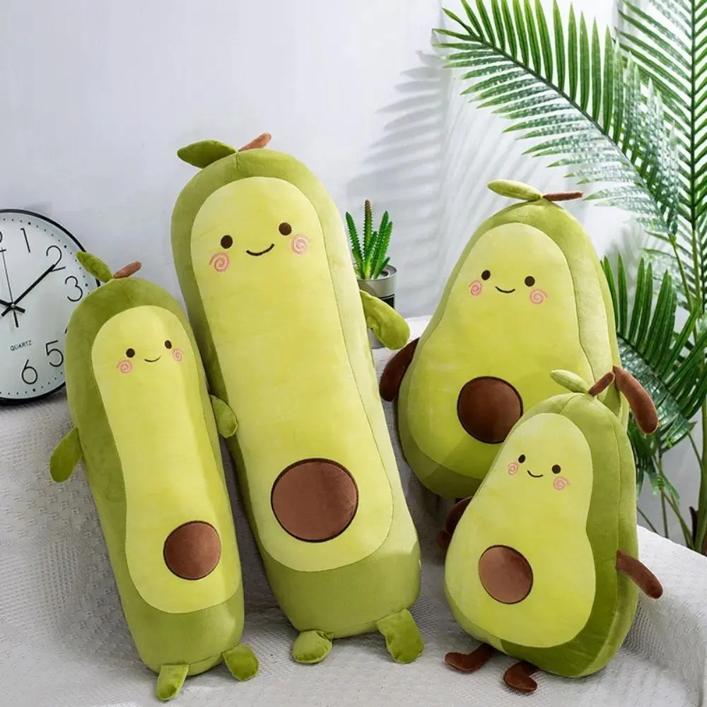 Stuffed Fruit Avocado Doll Green Giant Avocado Plush Toy Soft Doll Big Sleeping Pillow Birthday Cute Gift for Girl Room Decor