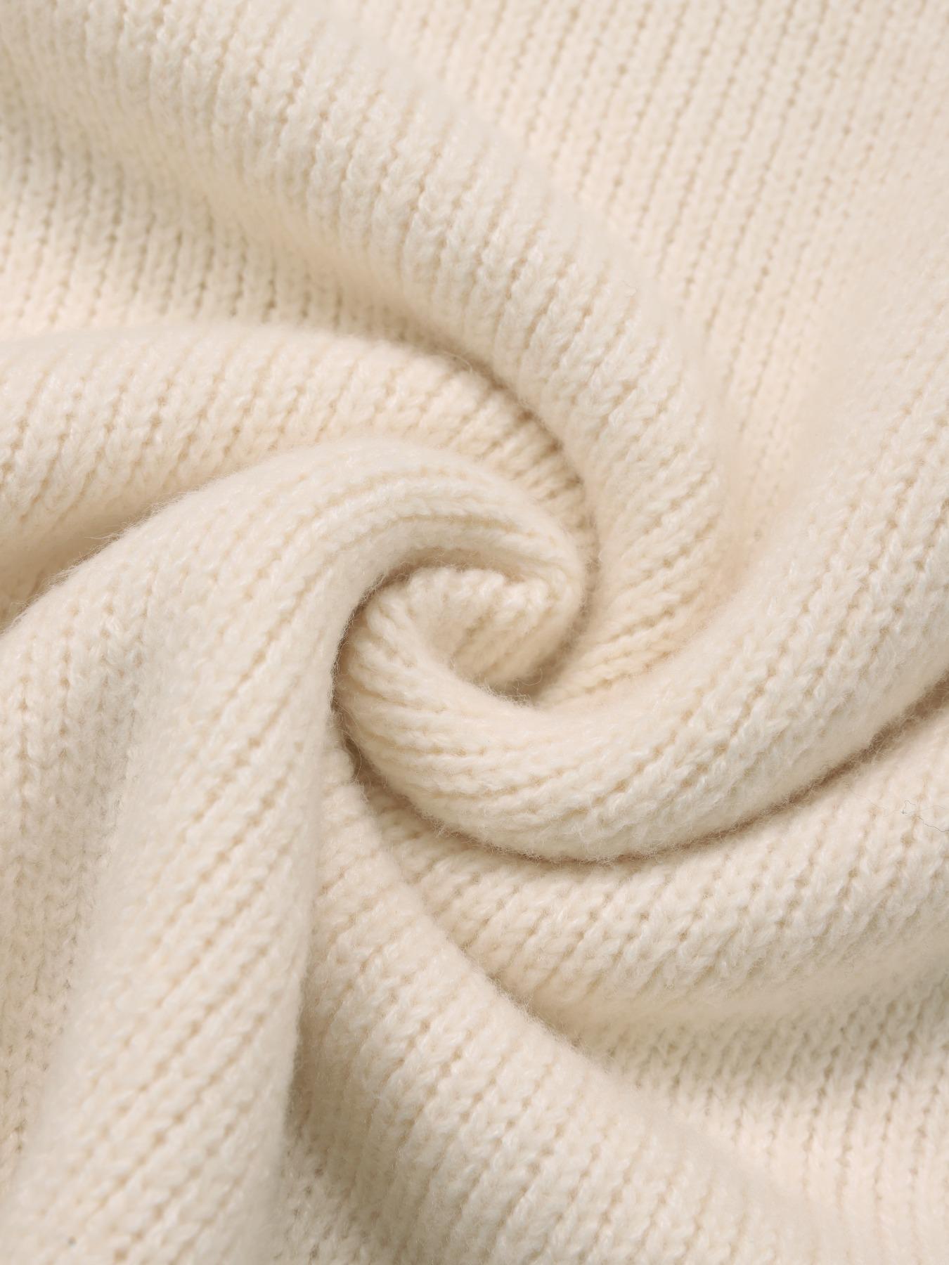 Women's Fall Winter Solid Color Round Neck Long Sleeve Casual Loose Knit Pullover Sweater, Simple Knitted Woolen Top Knitwear