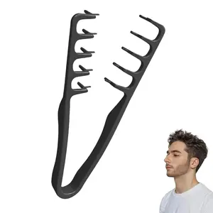 1Pc/2 Pcs Texture Comb, Hair Styling Combs, Voluminous Wide-Toothed Hair Comb, Apparatus Maximum Lift Roots Volume Tool, Barber Wide Fine-Toothed Dual-Purpose Set, ABS Plastic with Textured Grip Tool for Men and Woman