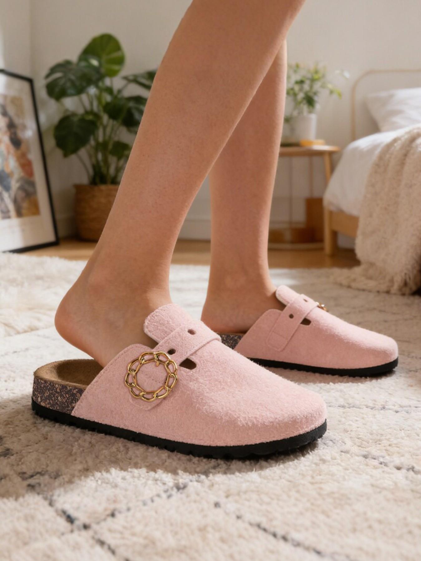 Women's Slip-On Mules, Macaron Color Perforated Sandals, Breathable Lightweight, Non-Slip Sole, Casual Daily Wear, All Seasons