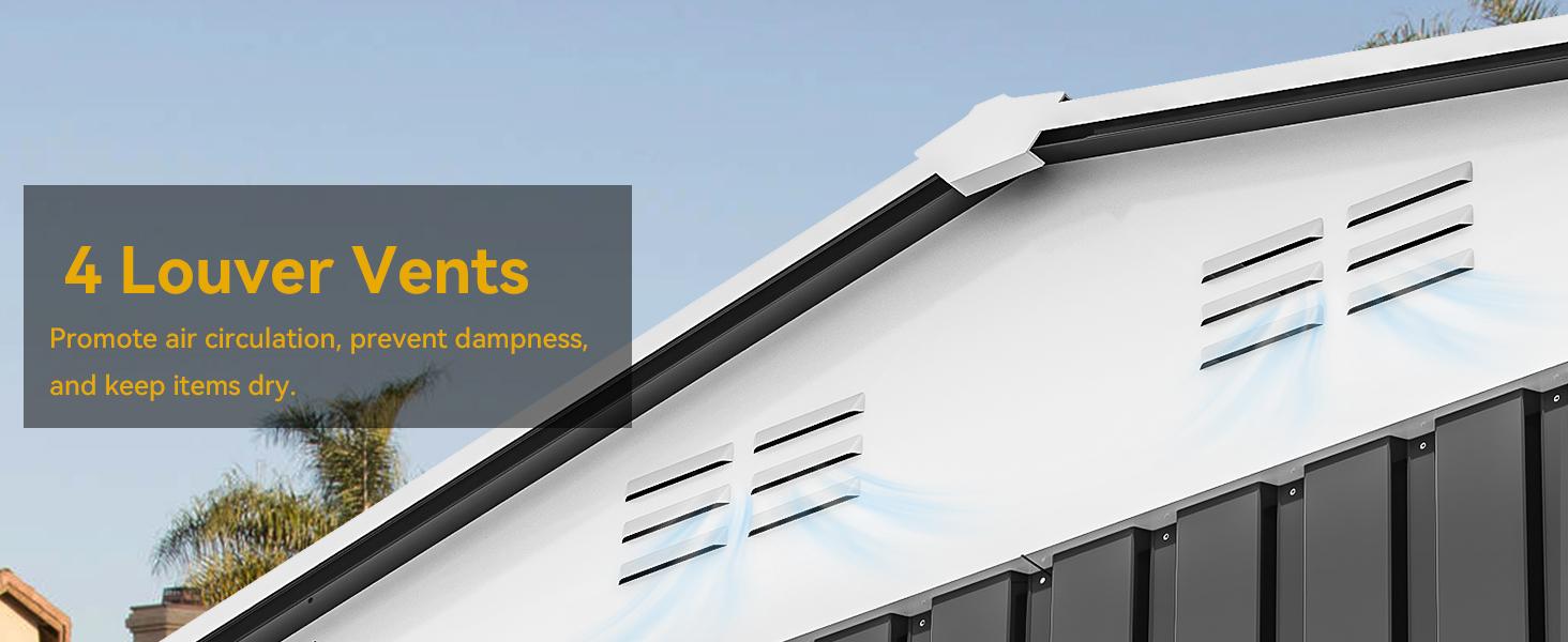 Yitahome 12x8FT Large Tool Storage Shed with Window, Lockable Doors, and Sloped Roof, Oversized Steel Outdoor Storage Shed for Garden, Patio, Garage, Backyard, Lawn - Dark Gray