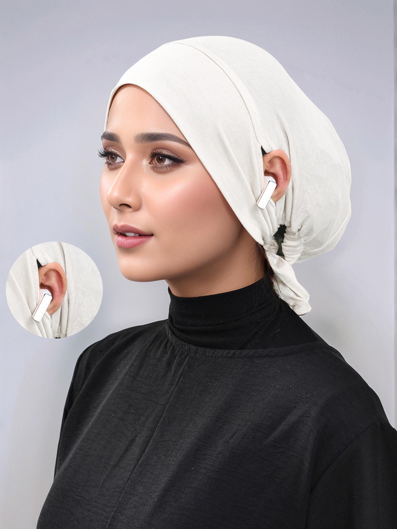 Women's Plain Hijab Cap Headscarf Turban, Soft Comfortable Daily Wear Accessory, Versatile Muslim Fashion Headwear for All Seasons