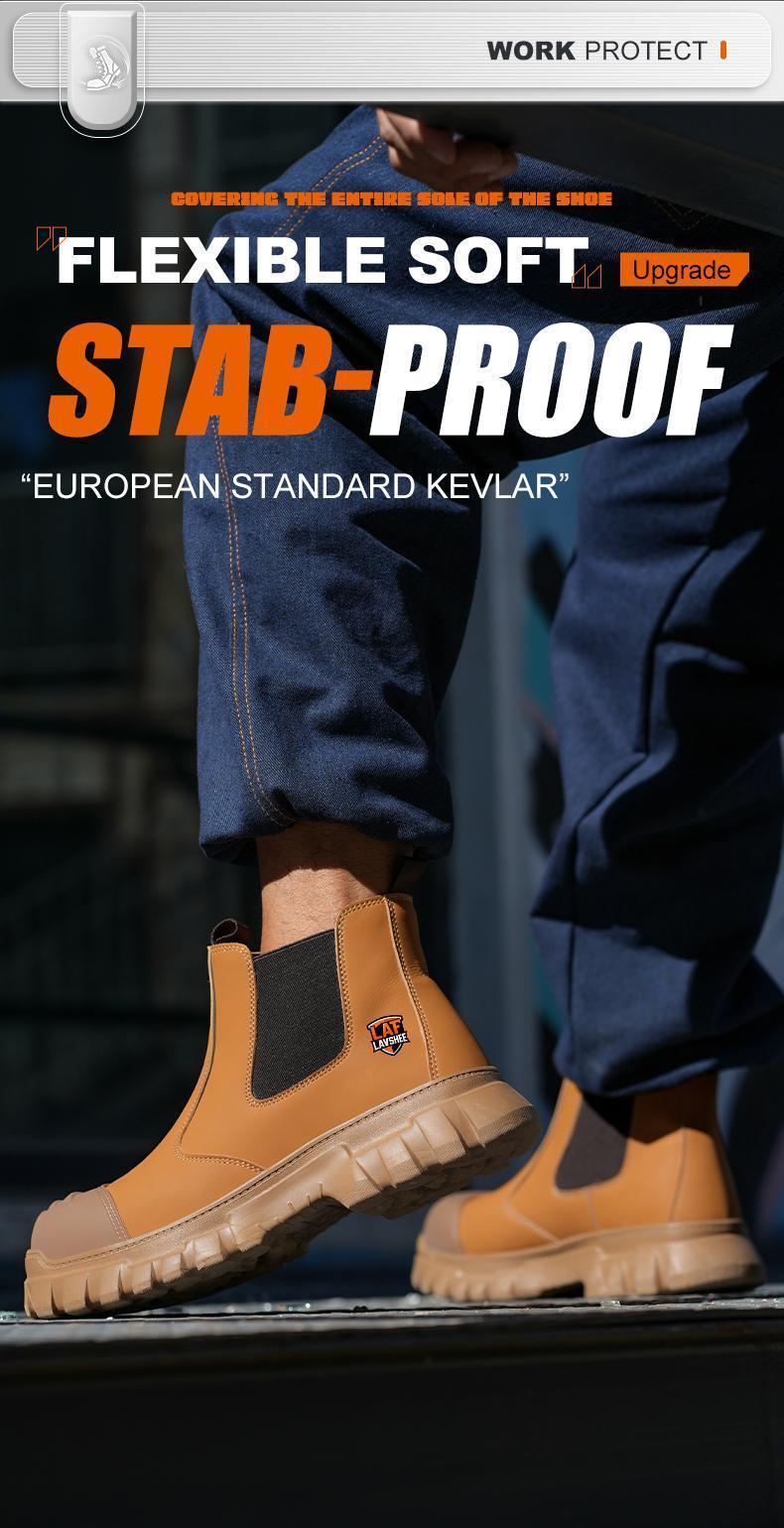 Brown Steel Toe Safety Shoes Unisex, Lightweight Anti Slip Work Shoes, Splash Resistant, Smash Proof and Puncture Proof for Kitchen, Restaurant and Food Service Work