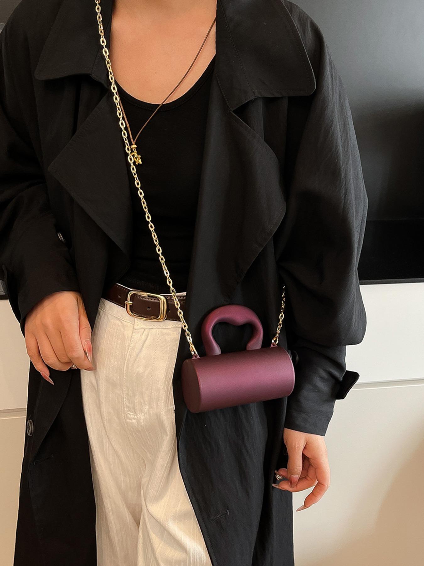 Acrylic Plain Magnetic Closure Mini Evening Bag, Fashion Chain Handbag Crossbody Clutch for Women, Perfect for Parties and Dates