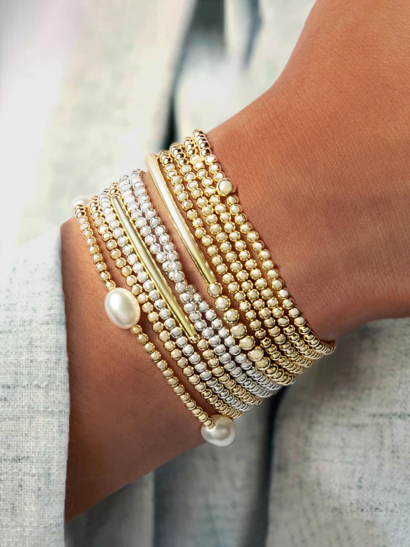 Bohemian Style Mixed Beaded Bracelet, Fashion Jewelry for Women and Girls, Birthday Gift, Stackable Bangle, Elastic String