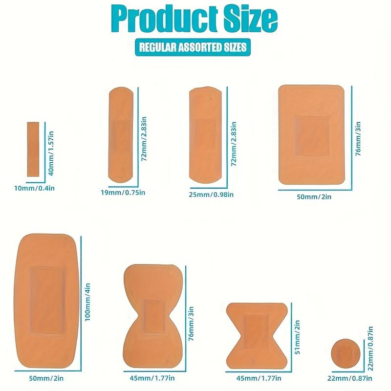 160-Pack PE Flexible Adhesive Bandages, AssortedWaterproof Breathable Bandages with Cushioned Pad forWound Care, Variety Pack with Finger & Knuckle Bandages