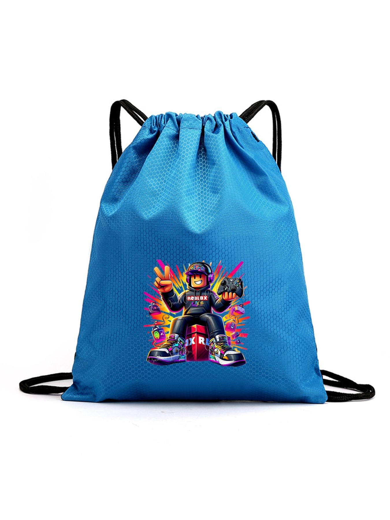 Waterproof Drawstring Backpack with Mountain Pattern, Lightweight Gym Bag for Football Basketball School Sports Travel, Boy Girl Birthday Gift