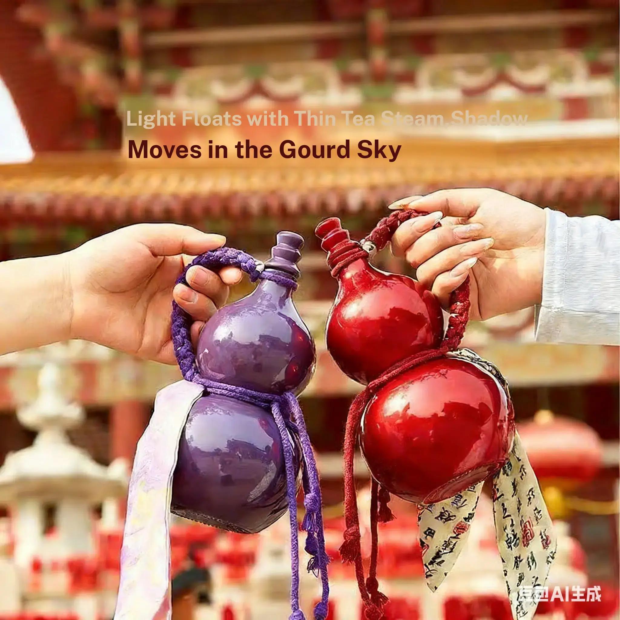 Elegant Oriental Style Gourd Travel Water Bottle, Portable Ancient