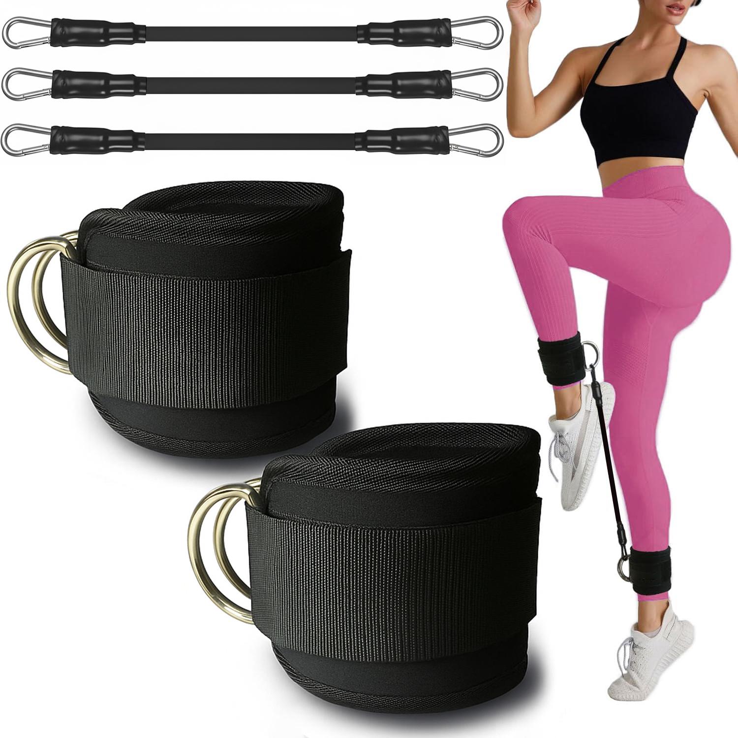 Ankle Resistance Band Set, 6 Counts Ankle Strap With Elastic Band, Sports Ankle Strap for Leg and Hip Training, Fitness Equipment For Home Gym, Workout Band