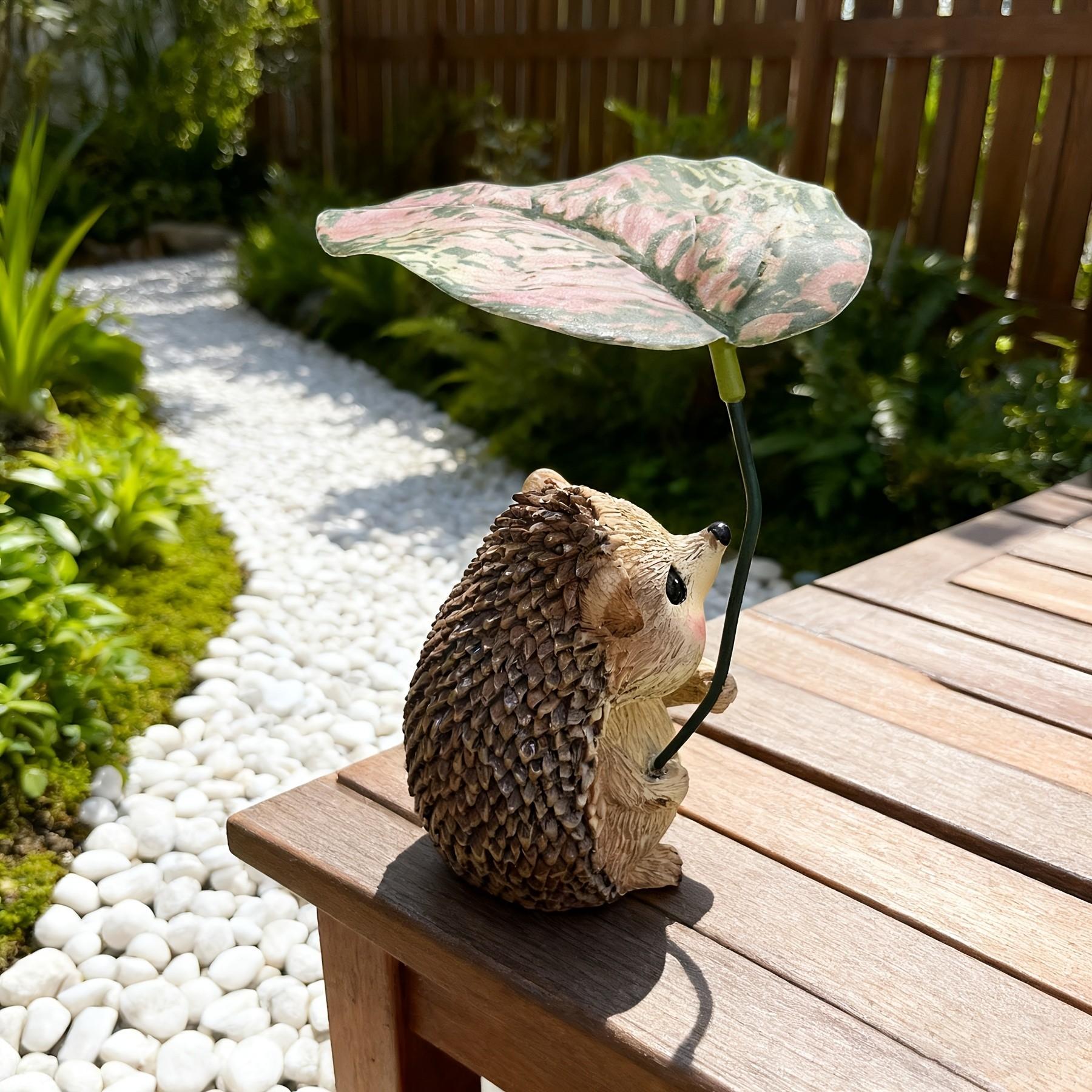 Resin Hedgehog Garden Statue – Weather-Resistant Outdoor Decor for Patio, Lawn or Bonsai, Charming Rustic Cottagecore Gift for Nature Lovers, Ideal Housewarming & Garden Accent