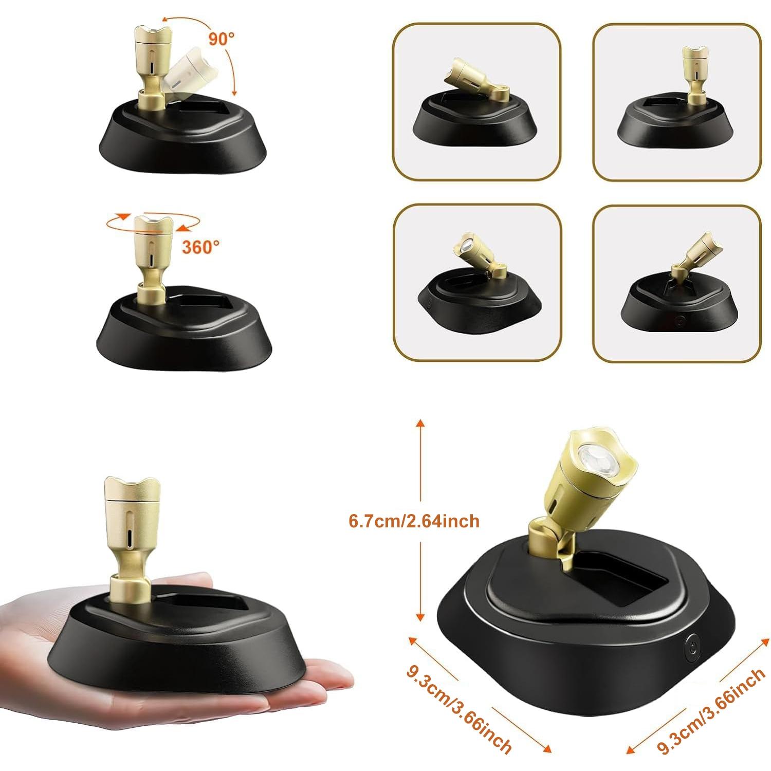 LED Wireless Spotlight with Remote Control, Rechargeable Indoor Light, Adjustable Color Temperature, Timer, Suitable for Cabinets and Wall Lights, LED Mood Light