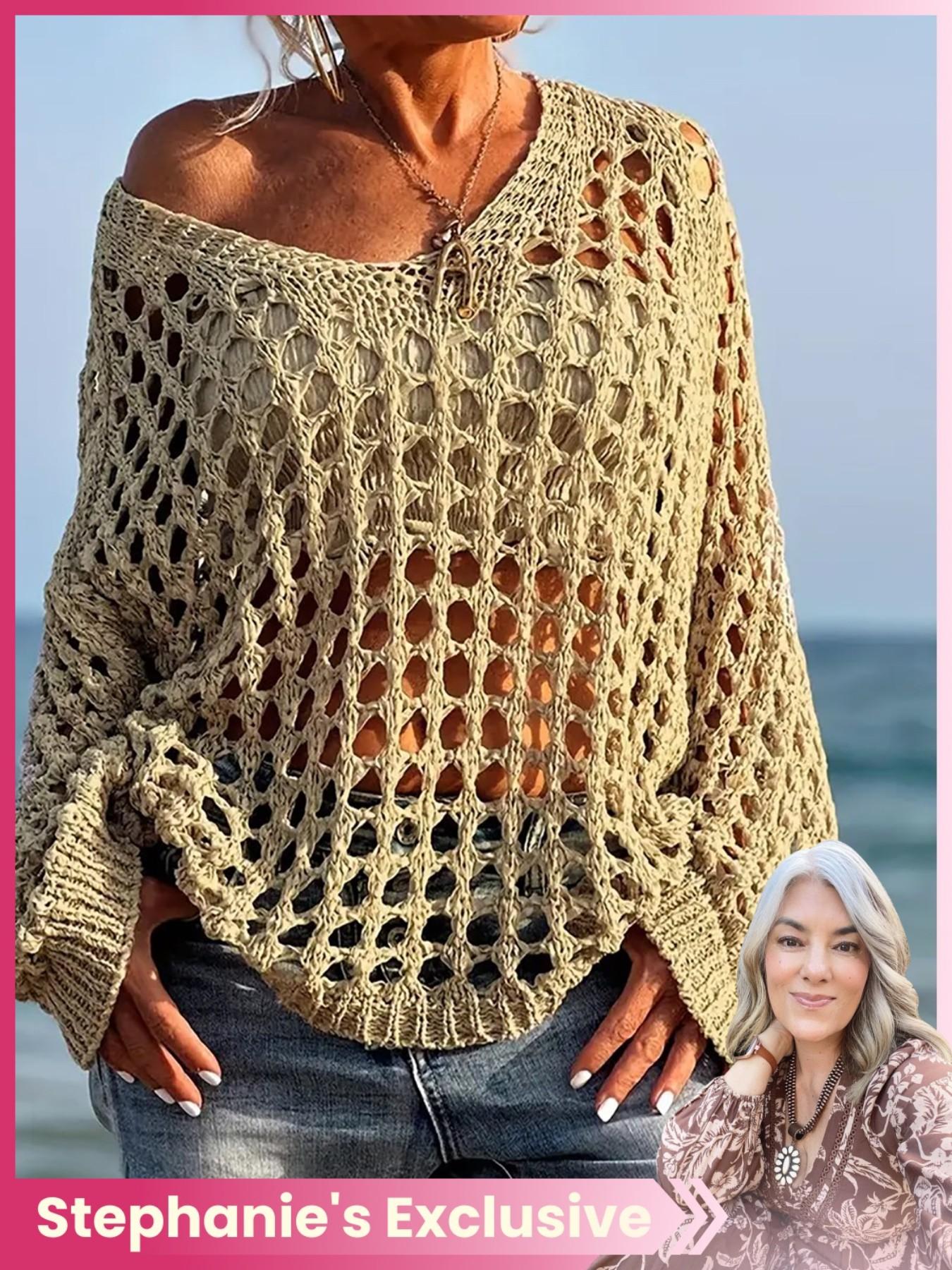 Summer New Knit Hoodie Sun Protection Loose Fit Cool Comfortable Transparent V-Neck Unique Design Breathable Thin Casual Slim Lazy Style Outerwear susan's exclusive