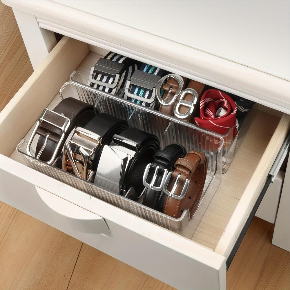 Transparent acrylic tape compartment. Suitable for belts, cosmetics, dressing tables, closets and bathrooms-durable plastic trays