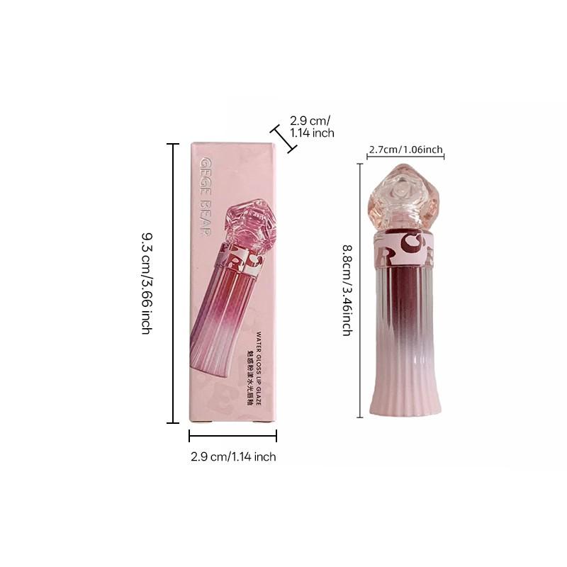 Mirror Finish Water Lip Gloss, Cute Packaging, 6 Colors Moisturizing Lips, Waterproof Long-Lasting, Ideal Valentine Gift for Women