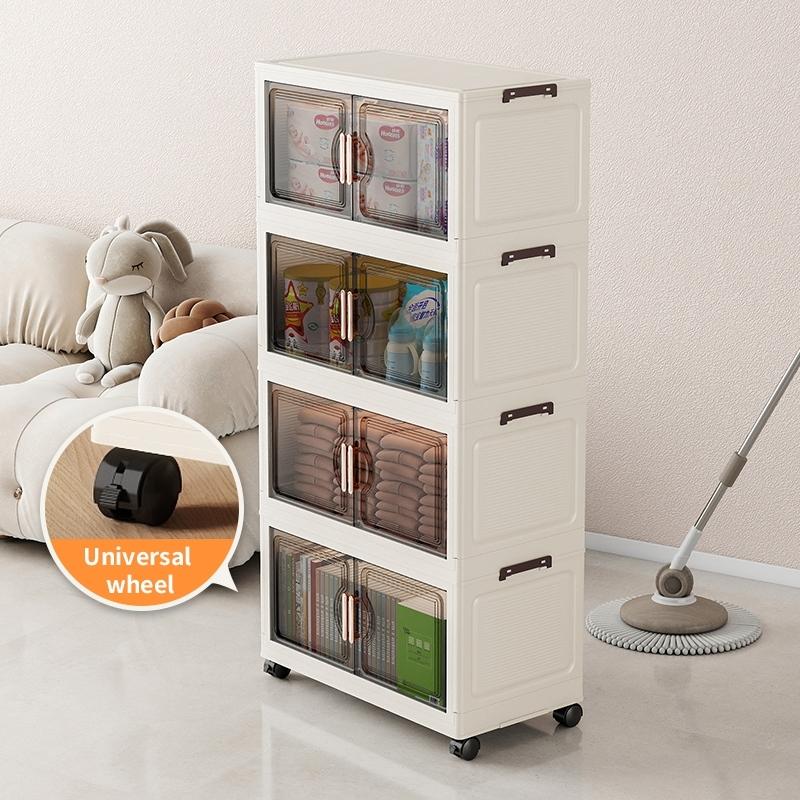 46cm*27cm Plastic Storage Cabinet, 2-6 Layers, Quiet Wheels, Space-Saving, Durable, Easy Assembly, Ideal for Home Items, Snacks, DIY Setup