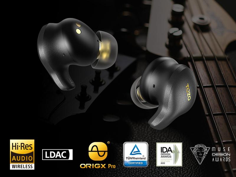 TOZO-Golden X1 Wireless Earbuds Balanced Armature Driver and Hybrid Dynamic Driver Audio Headphone Electronic Headset app control FathersDayGift