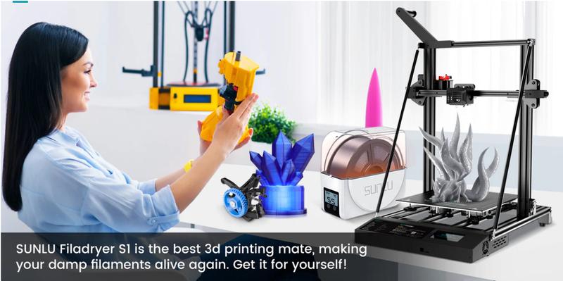 SUNLU Official Filament Dryer S1 Plus, 3D Printing Assistant Black Friday sales Built-in Circulation Fan, Filament Dryer Box Storage Box for 3D Printer Filament 1.75 2.85 3.00, S1 Plus White suit for bambu filament Black Friday sales Christmas  gitf