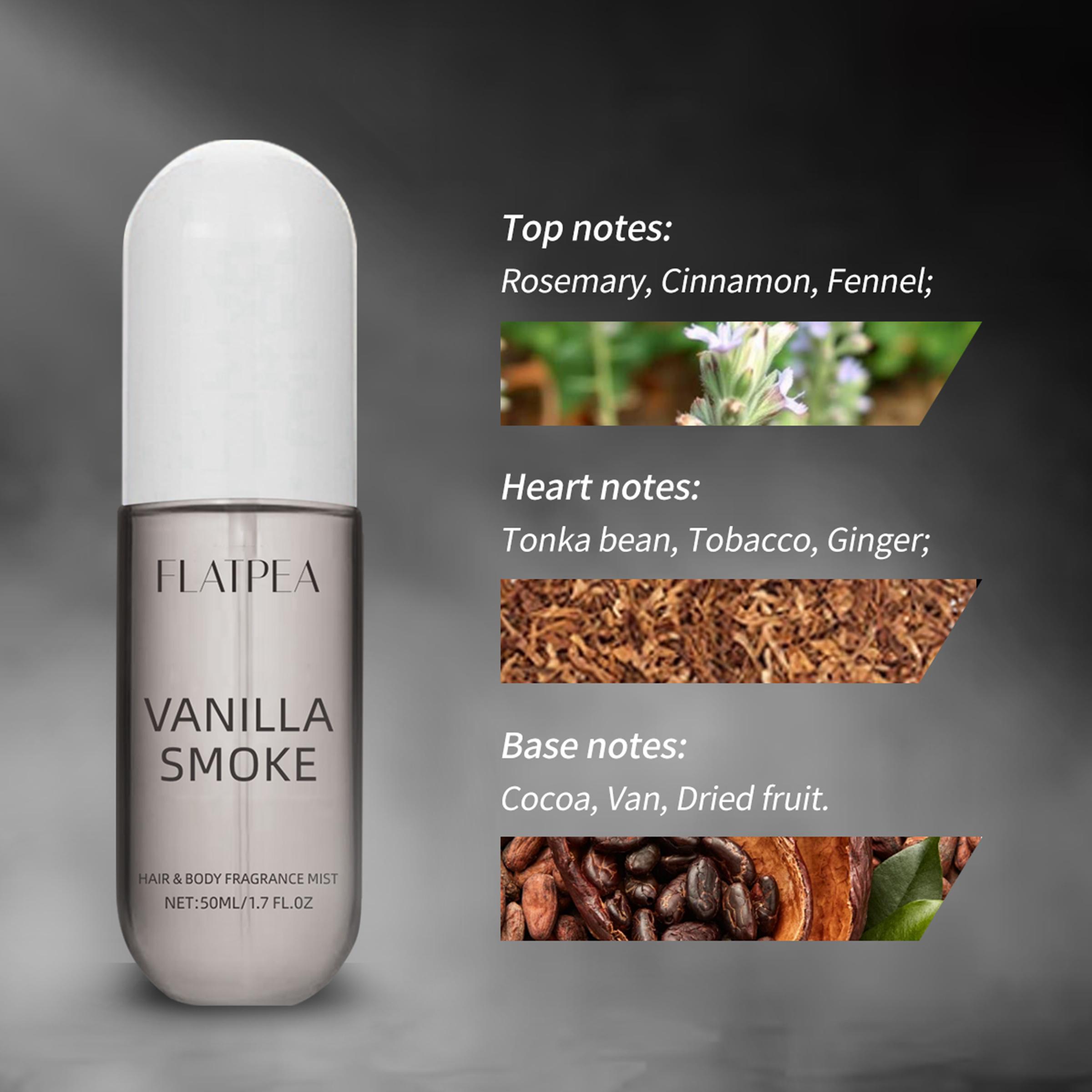 50ML Vanilla Smoke Spray Eau De Perfume, Oriental Spicy Scented Fragrance, Long-Lasting Aroma, Ideal for Daily Use & Gifting