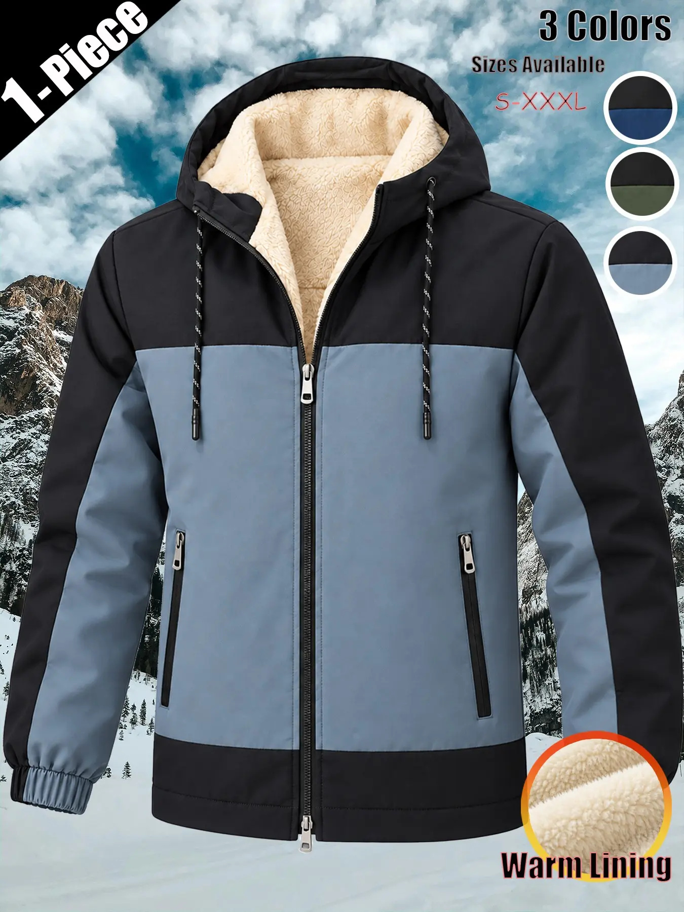 Snug Fit, Full Protection: Men's Hooded Fleece-Lined Softshell Jacket Windproof Waterproof Warm Full Zip Side Insert Pockets Elastic Cuffs Hem Streetwear Jacket Multi Colors S-XXXL Daily Wear Travel Camping Hiking Fall Winter