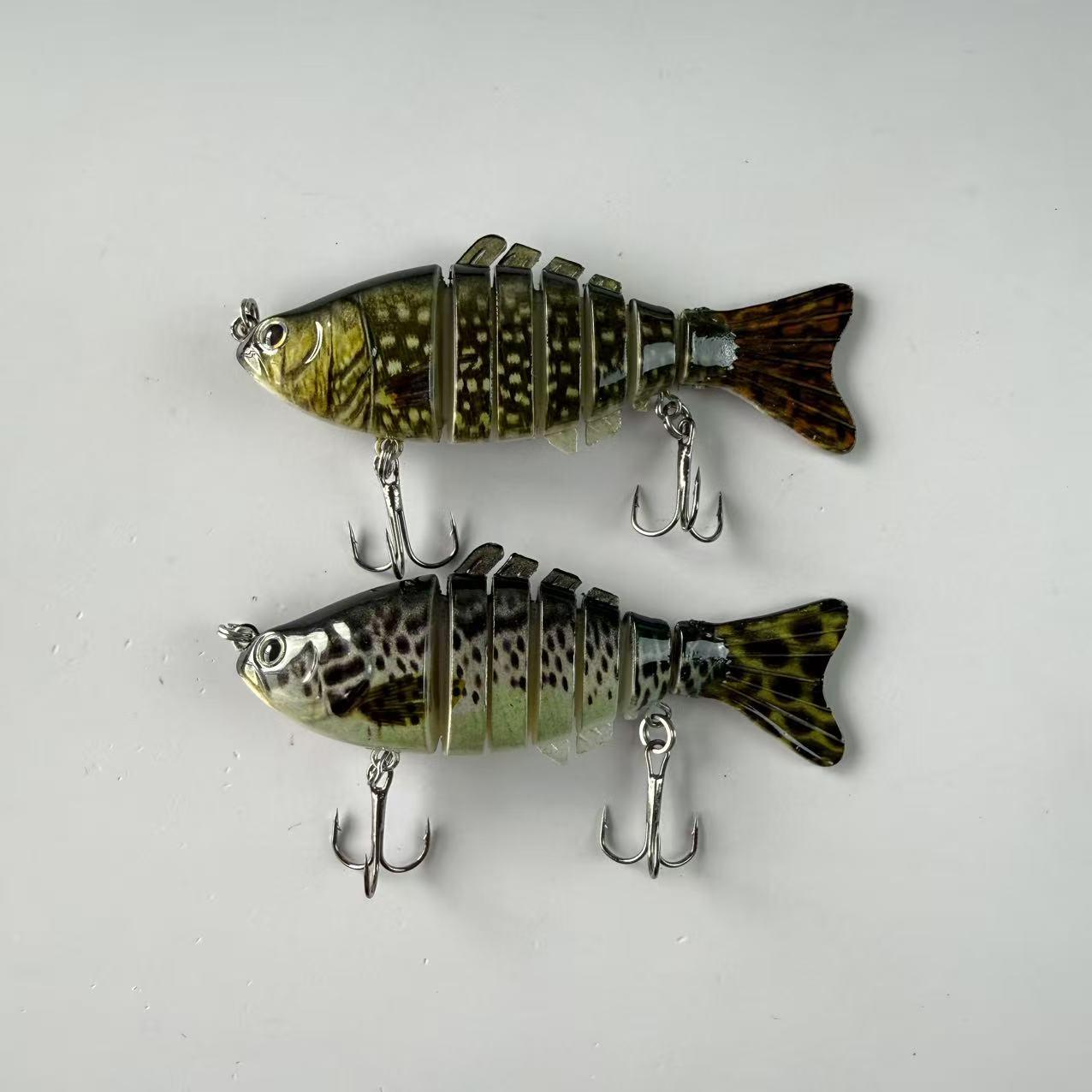 Large brand replica, popular, 2pcs, submerged simulation 7-section fish lure, fake bait, multi section hard bait for fishing, suitable for freshwater and seawater fishing accessories, fishing equipment and supplies