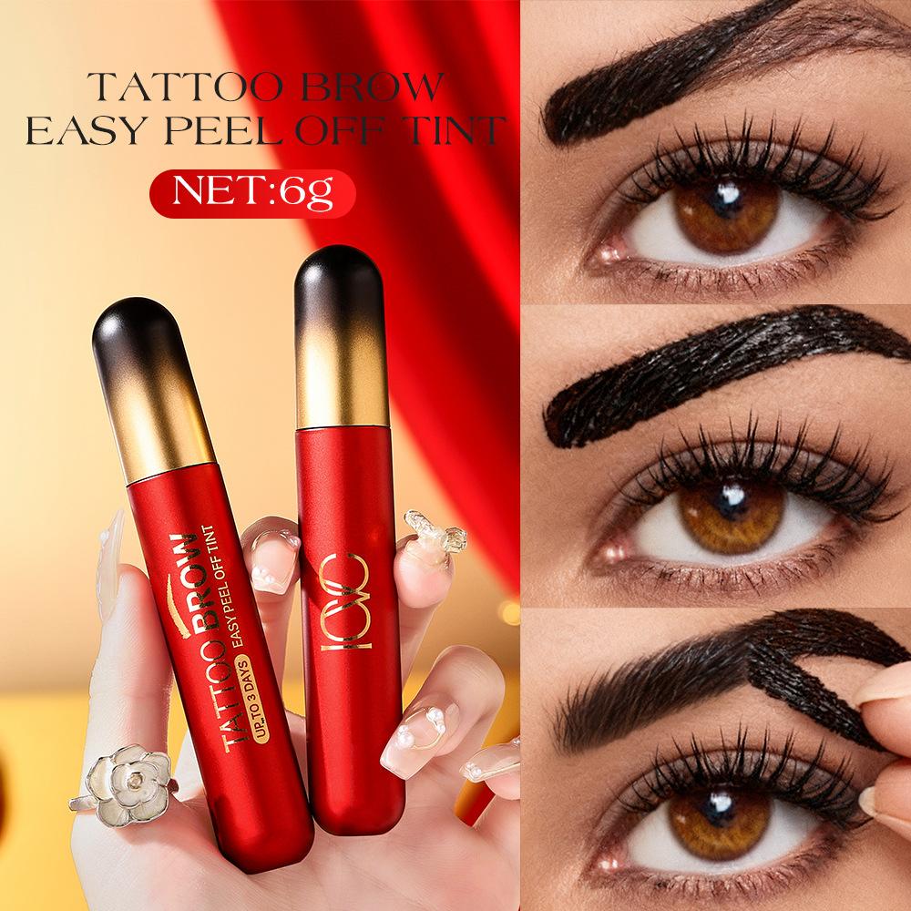 Peel-off Eyebrow Gel, Semi-permanent Brow Tint, Waterproof and Sweat-resistant, Long-lasting Color, Natural & Voluminous Brow Shape, Easy Peel-off Removal, Creates 3D Wild Brows.